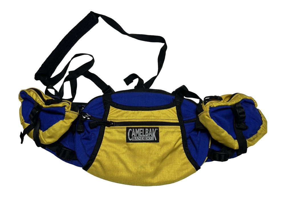 VINTAGE Retro Yellow Blue CAMELBAK BANDIDO WAIST Hydration PACK